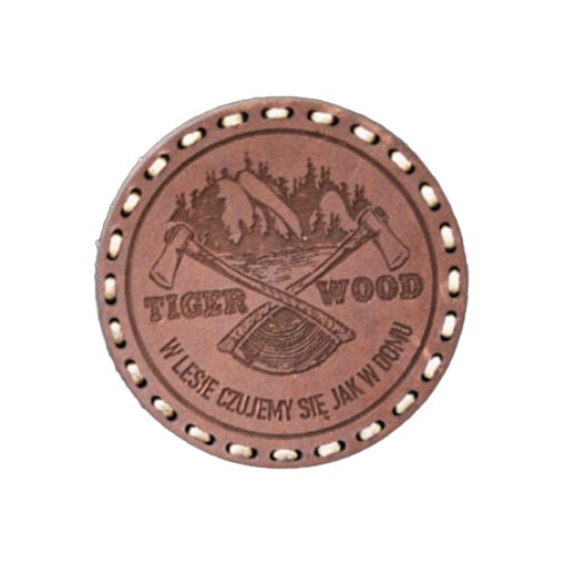 Tigerwood Two Axes leather patch - Brown