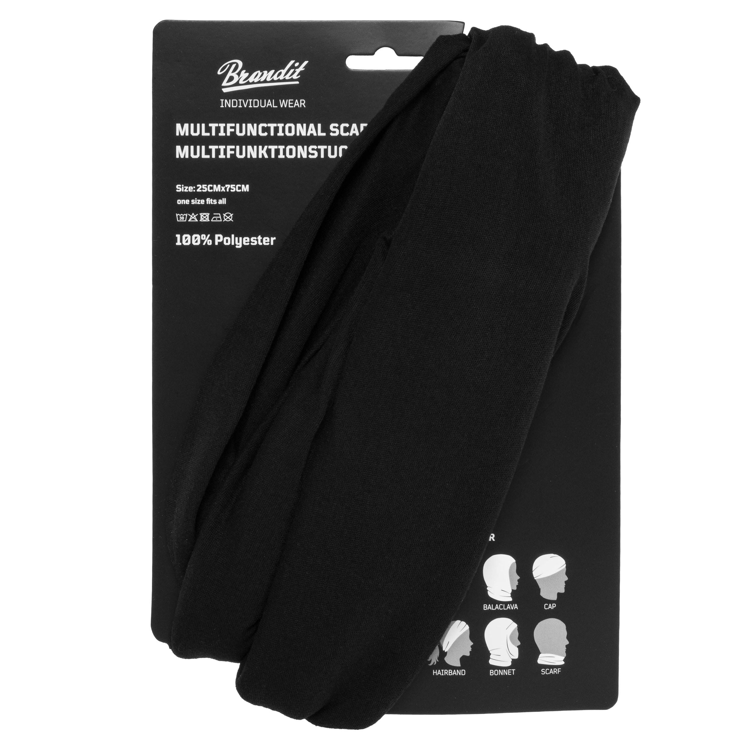 Brandit Multifunction Fleece Neck Gaiter - Black