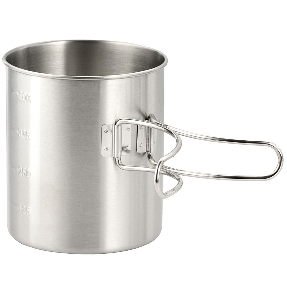 M-Tac Steel Mug with Folding Handle - 450 ml