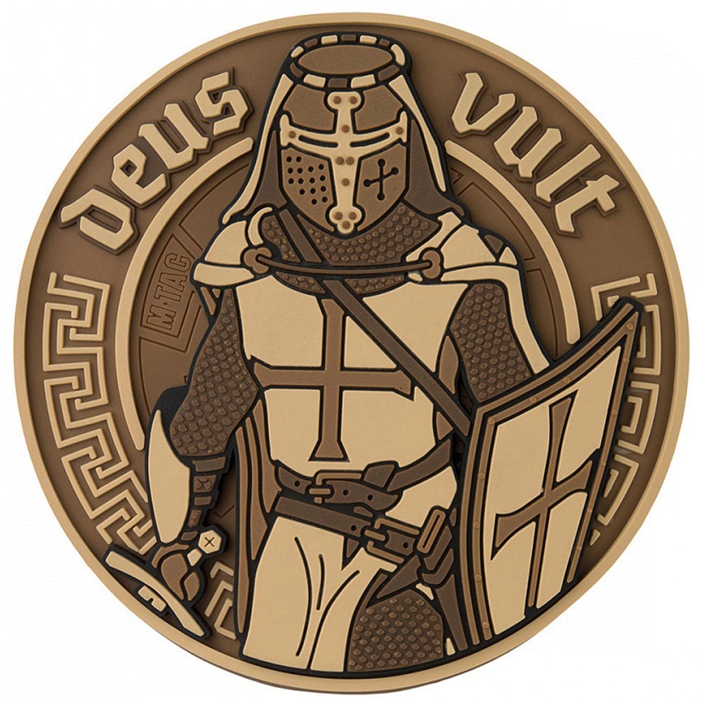 M-Tac Deus Vult PVC 3D Morale Patch - Coyote