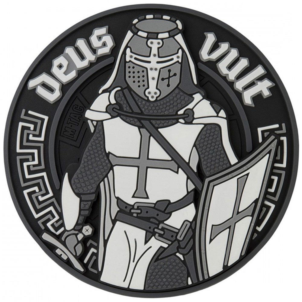 M-Tac Deus Vult PVC 3D Morale Patch - Black/White