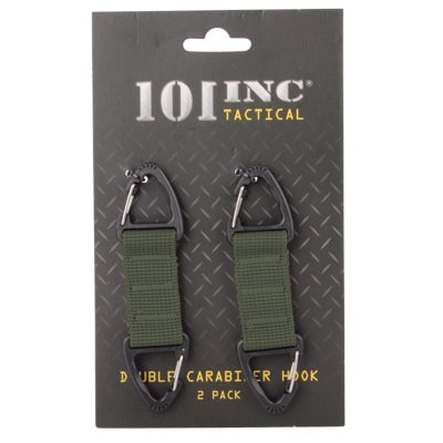 101 Inc. Strap With Two Carabiners Green - 2 pieces