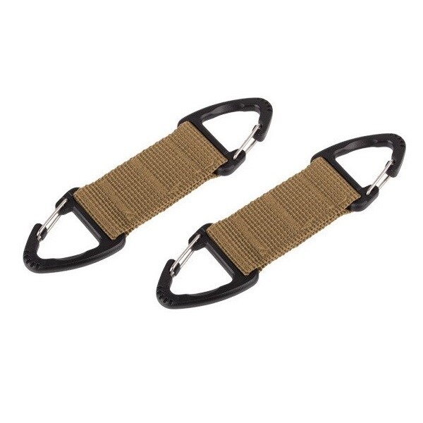 101 Inc. Strap With Two Carabiners Coyote - 2 pieces