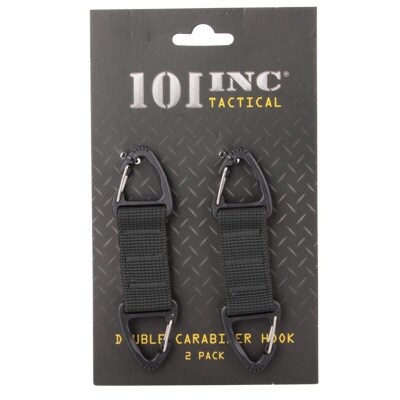 101 Inc. Strap With Two Carabiners Black - 2 pieces