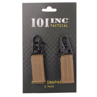 101 Inc. MOLLE strap with metal buckle and ring coyote - 2 pcs.