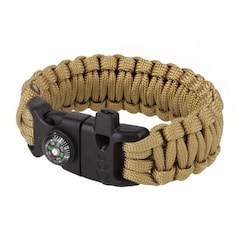 Paracord Bracelet with Compass 8" - Coyote