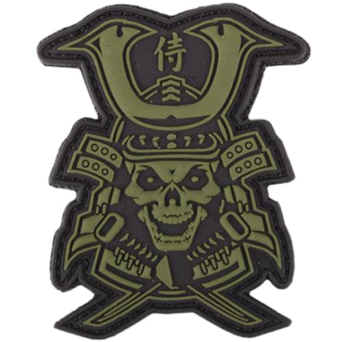 101 Inc. 3D Samurai Skull Morale Patch – Green