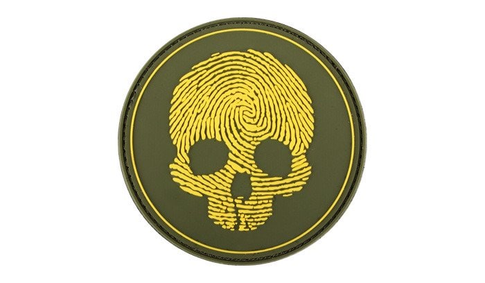 101 Inc. 3D Fingerprint Skull Morale Patch – Yellow