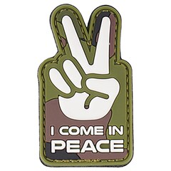 101 Inc. 3D PVC I come in peace Patch - Woodland