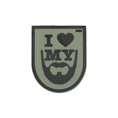 101 Inc. I Love My Beard 3D Patch - Green
