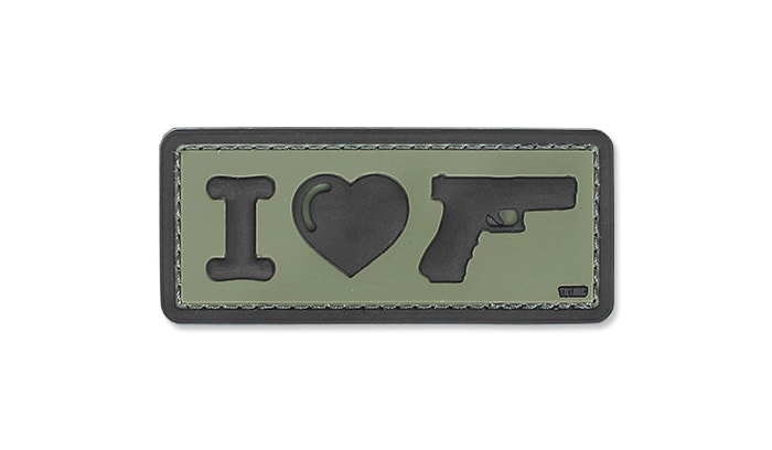 101 Inc. I Love My Sidearm 3D patch - OD Green