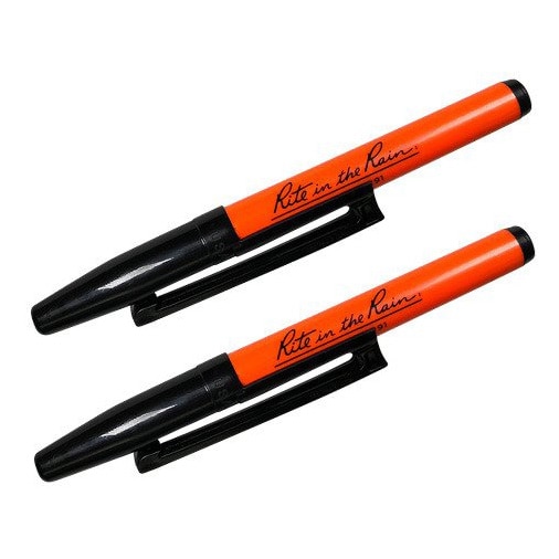 Rite in the Rain All Weather Pen with Belt Clip 2 pcs. - Orange