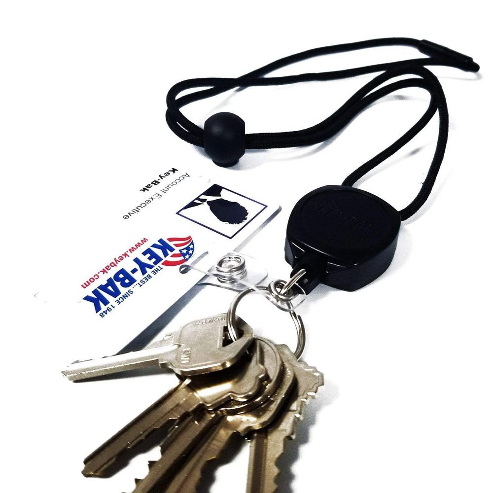 Key-Bak Sidekick Retractor with lanyard and ID attachment