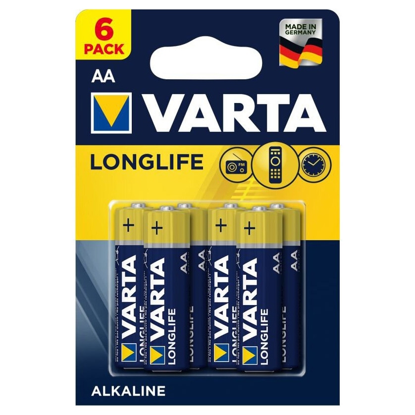 Varta Longlife LR6 AA Batteries - 6 pcs.