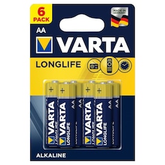 Varta Longlife LR6 AA Batteries - 6 pcs.