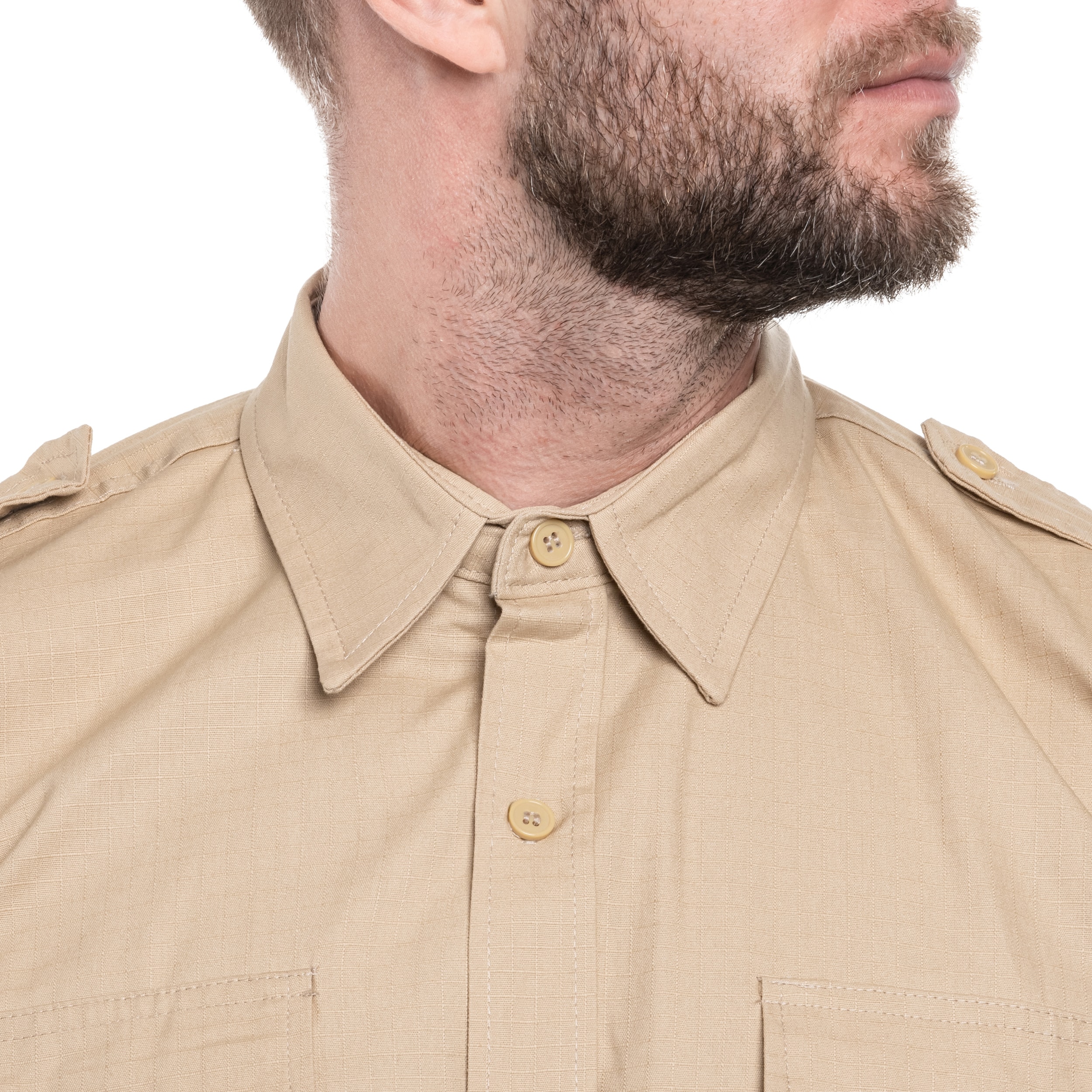 Mil-Tec Tropical Rip-Stop Short Sleeve Shirt - Khaki