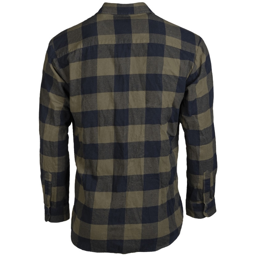Mil-Tec Flannel Shirt Light Longsleeve - Black/Olive