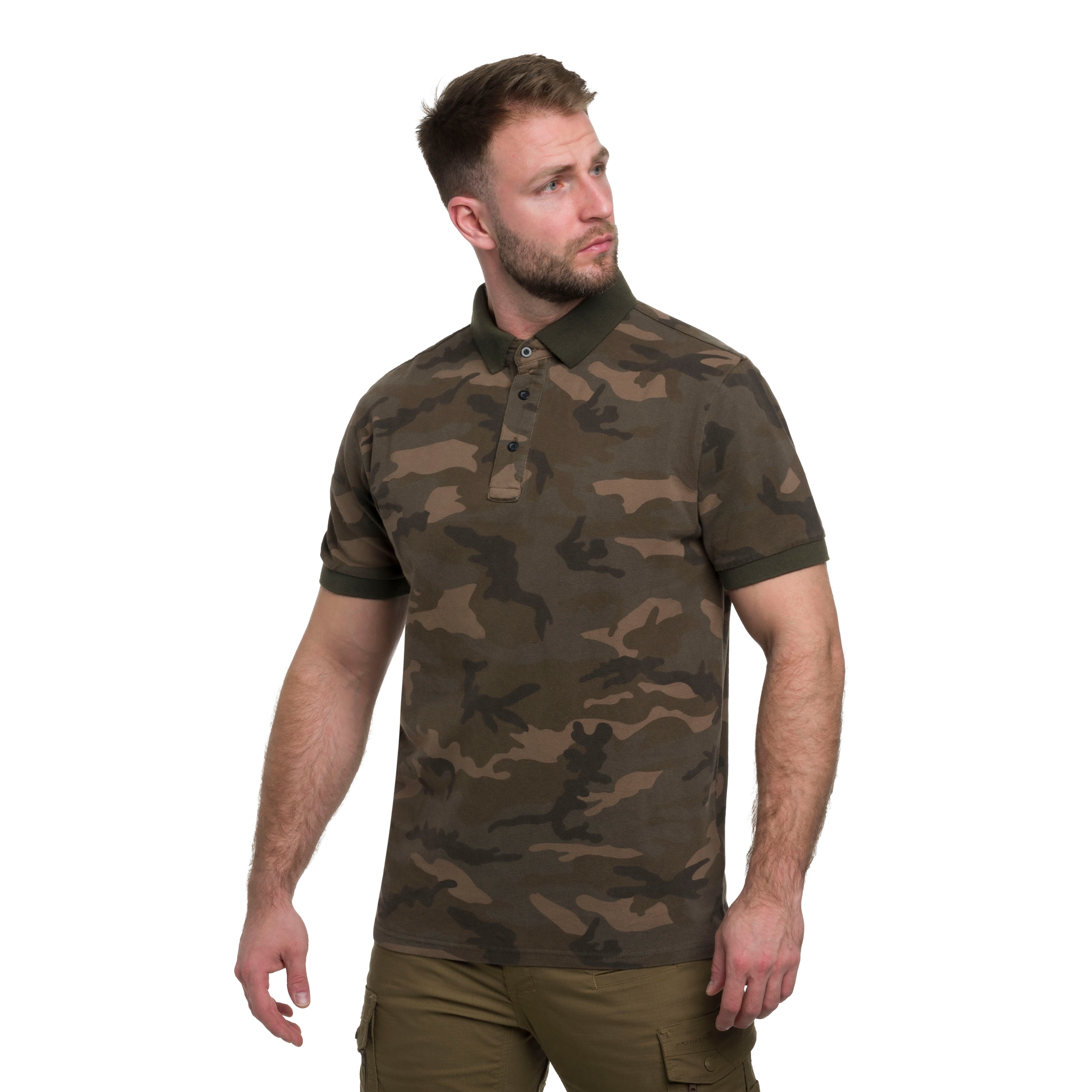 Mil-Tec Prewash polo shirt - Woodland