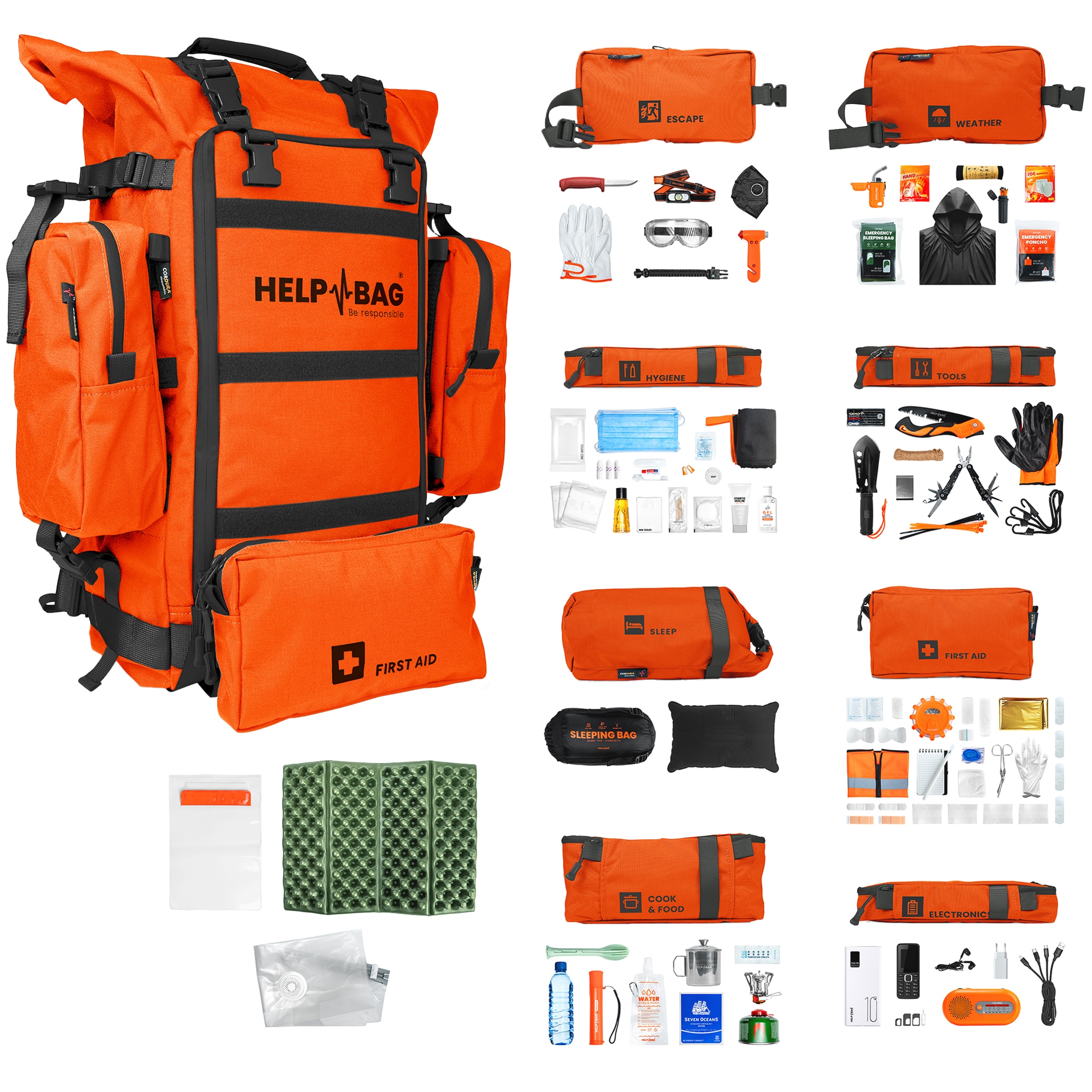 Help Bag Max Emergency Kit -  Flame Orange