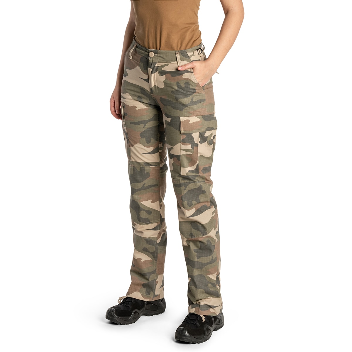 Brandit BDU Rip-Stop Women's Military Trousers - Light Woodland