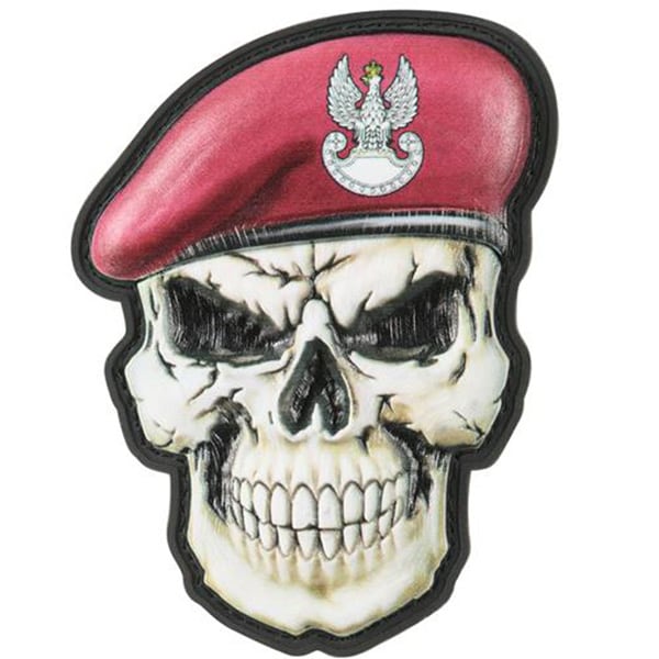 Patch M-Tac Skull in a beret Airborne Forces 3D PVC - Dark Burgundy