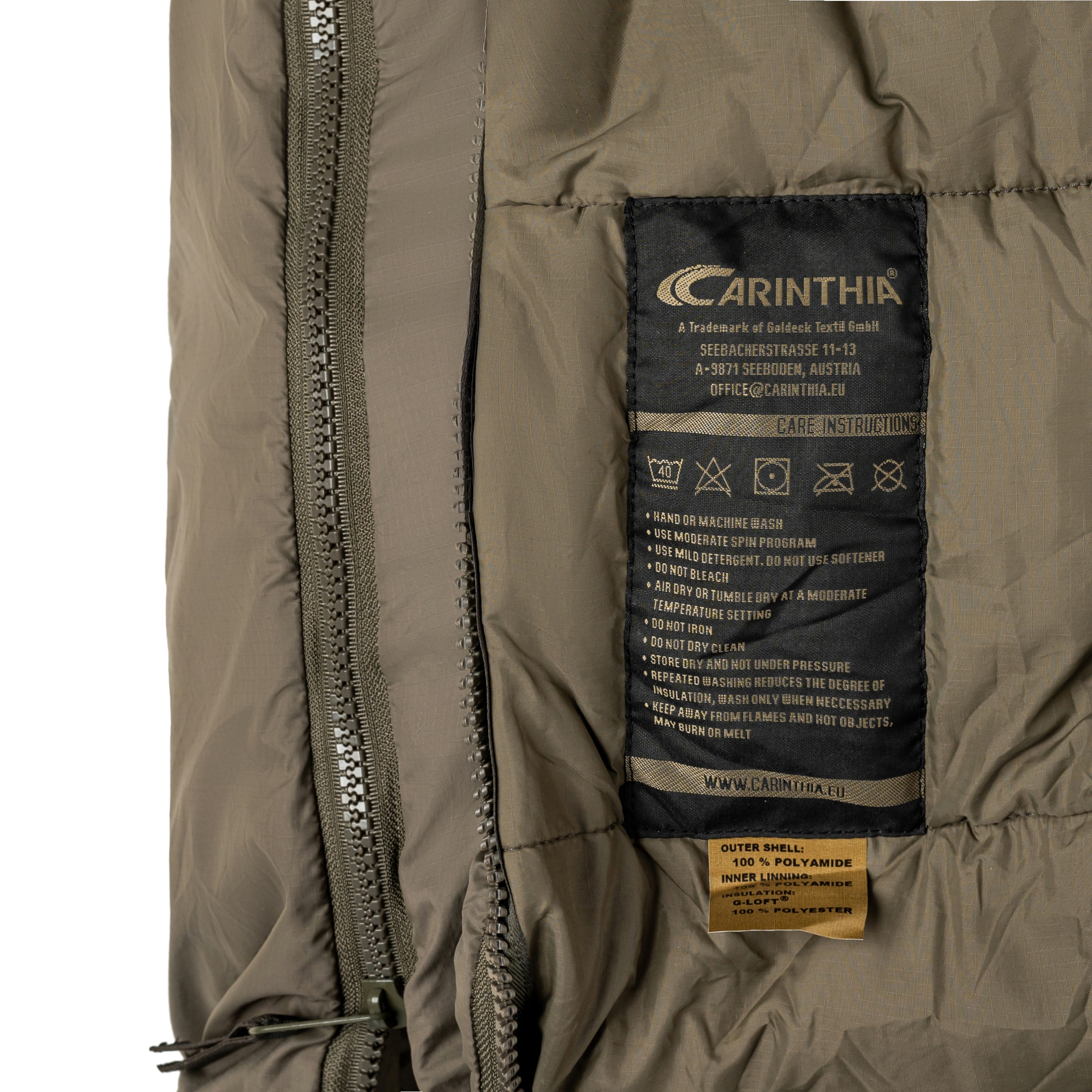 Carinthia Tropen Sleeping Bag Medium Olive - Left