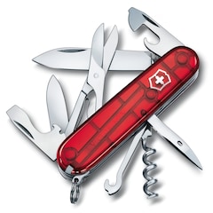 Victorinox Climber Transparent Pocket Knife Red