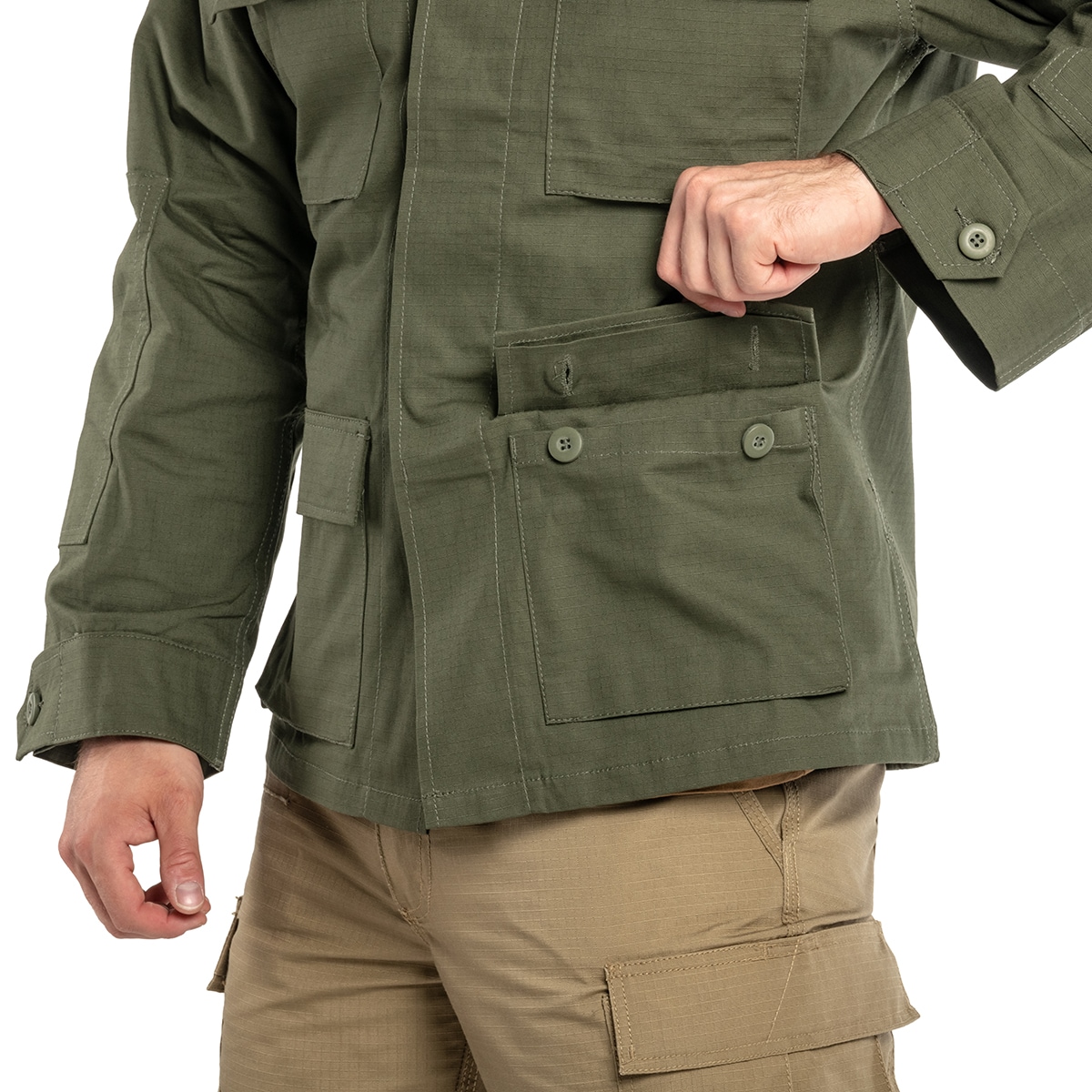 Military sweatshirt Mil-Tec Teesar BDU Rip-Stop - Olive