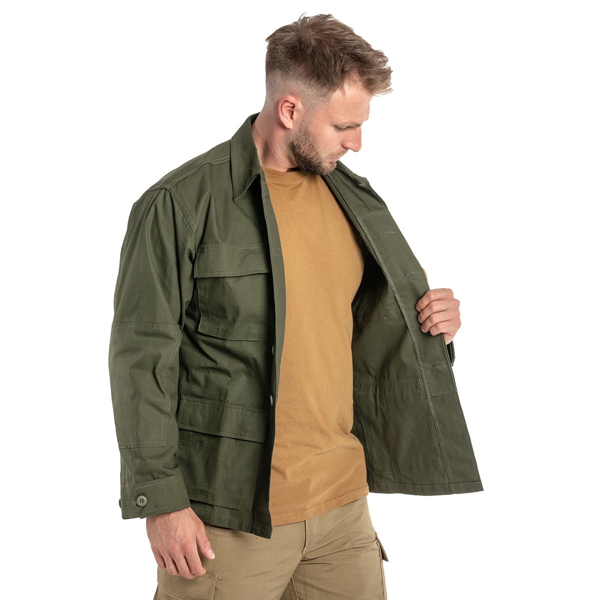 Military sweatshirt Mil-Tec Teesar BDU Rip-Stop - Olive