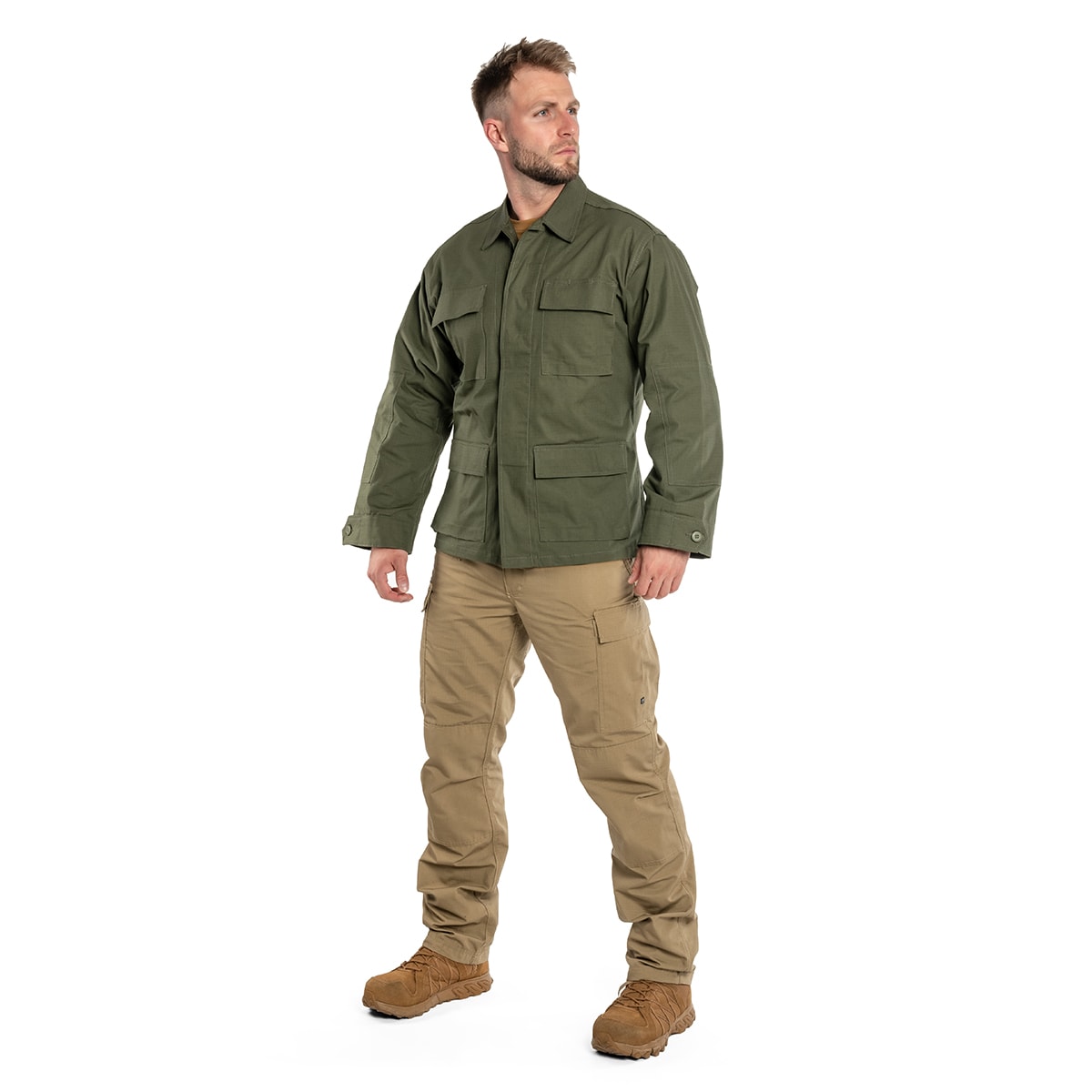 Military sweatshirt Mil-Tec Teesar BDU Rip-Stop - Olive