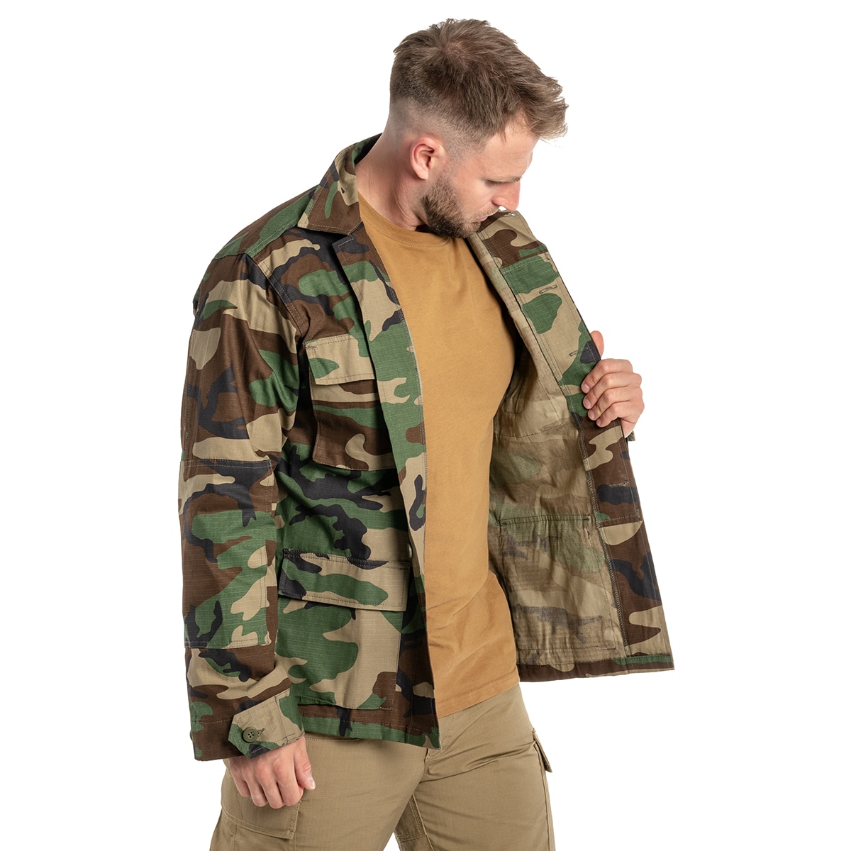 Military sweatshirt Mil-Tec Teesar BDU Rip-Stop - Woodland