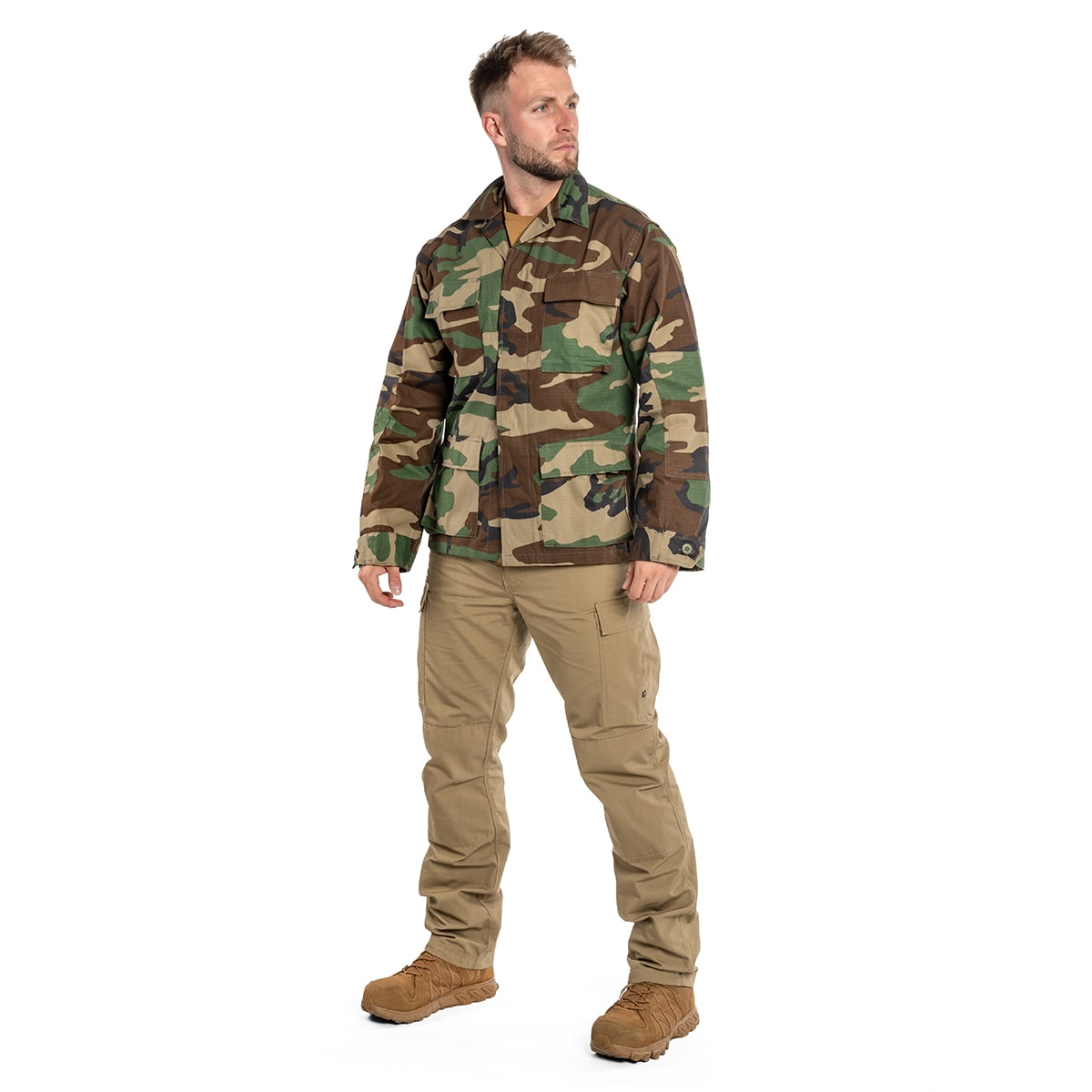 Military sweatshirt Mil-Tec Teesar BDU Rip-Stop - Woodland