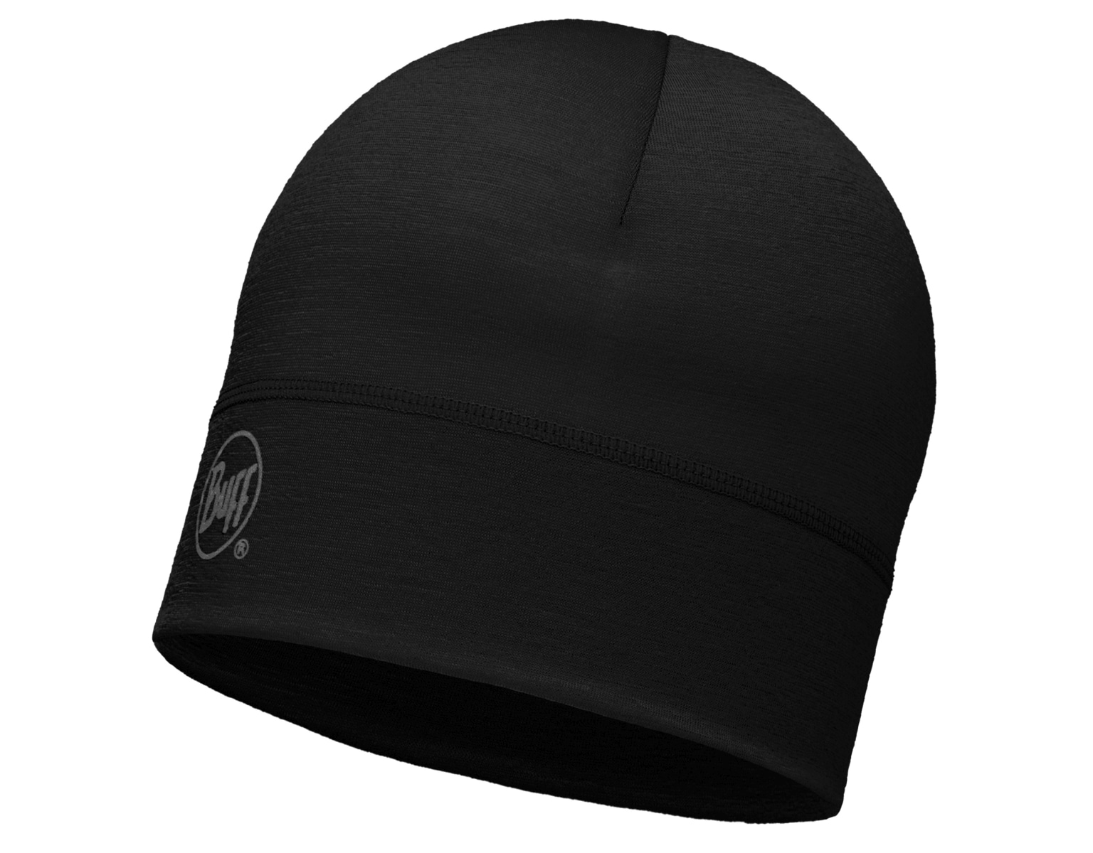 Buff Merino Wool Hat - Solid Black