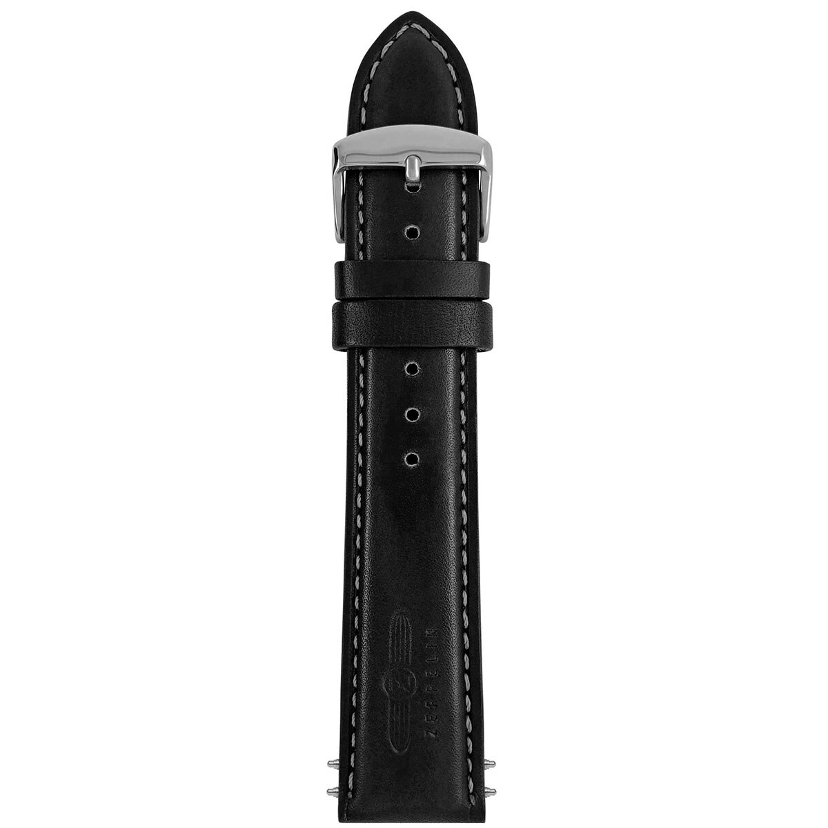 Zeppelin leather watch strap 22 mm - Black
