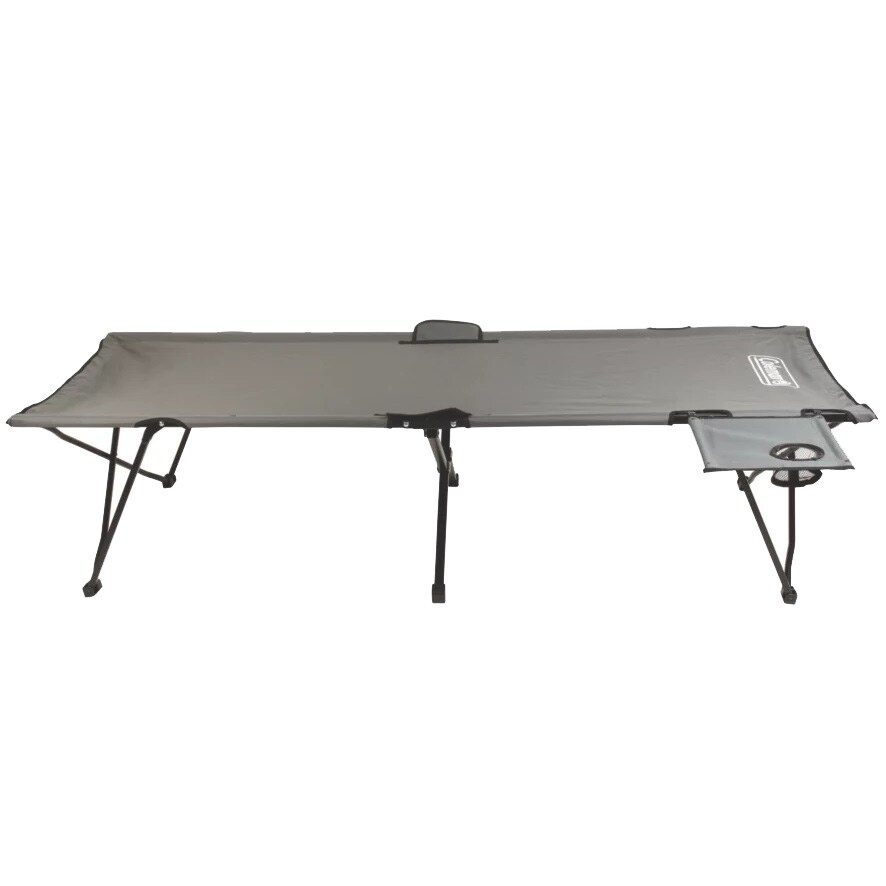 Coleman Folding Field Bed with side table Gray - 203 x 81 cm