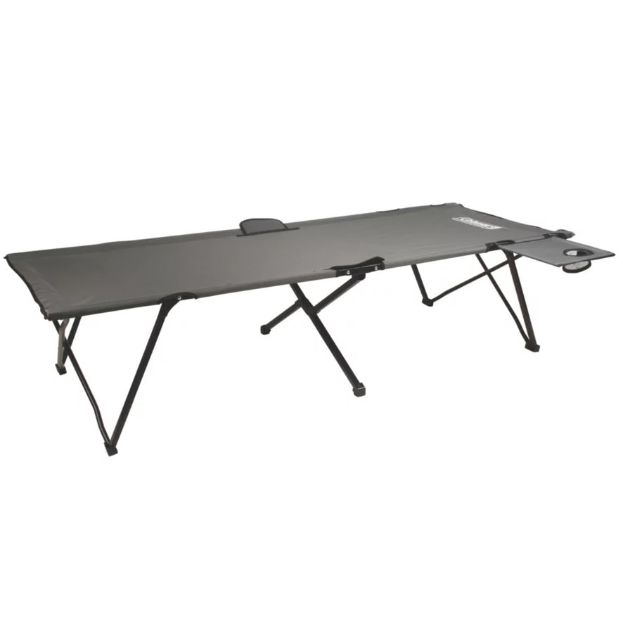 Coleman Folding Field Bed with side table Gray - 203 x 81 cm