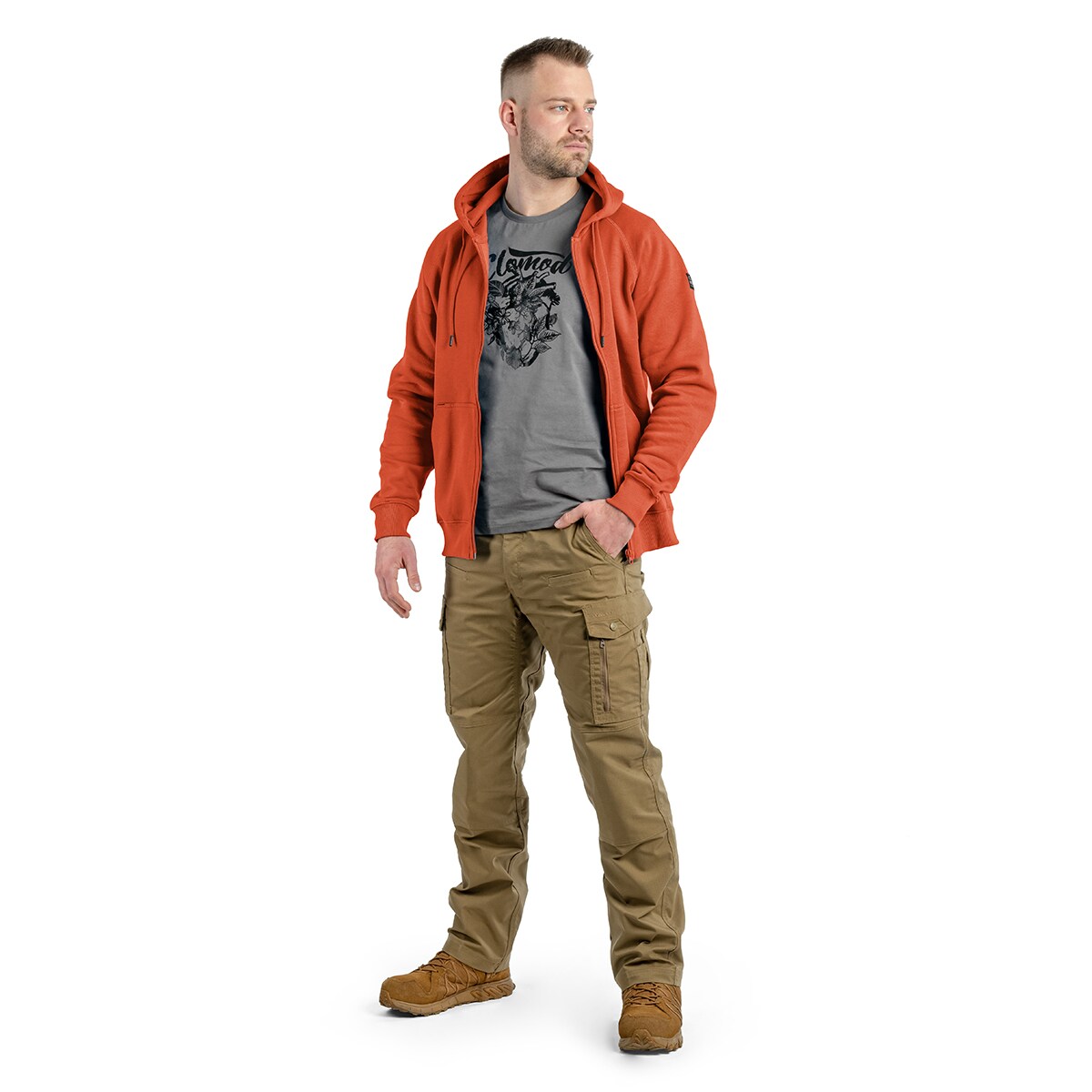 Pentagon CloMod Zip Hoody Blank - Maroon Red