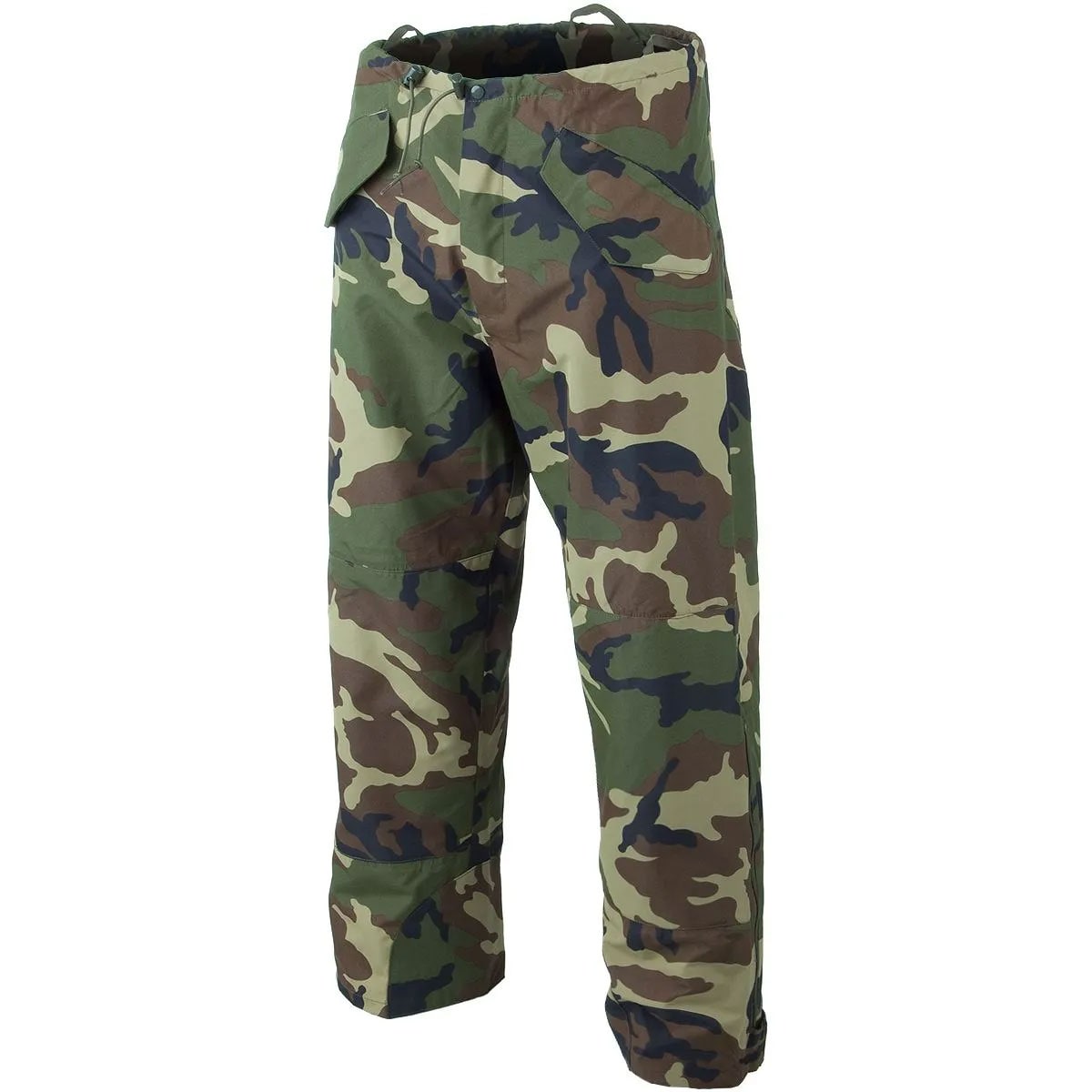 Mil-Tec 3-Layer Laminate Rain Pants with Suspenders - Woodland