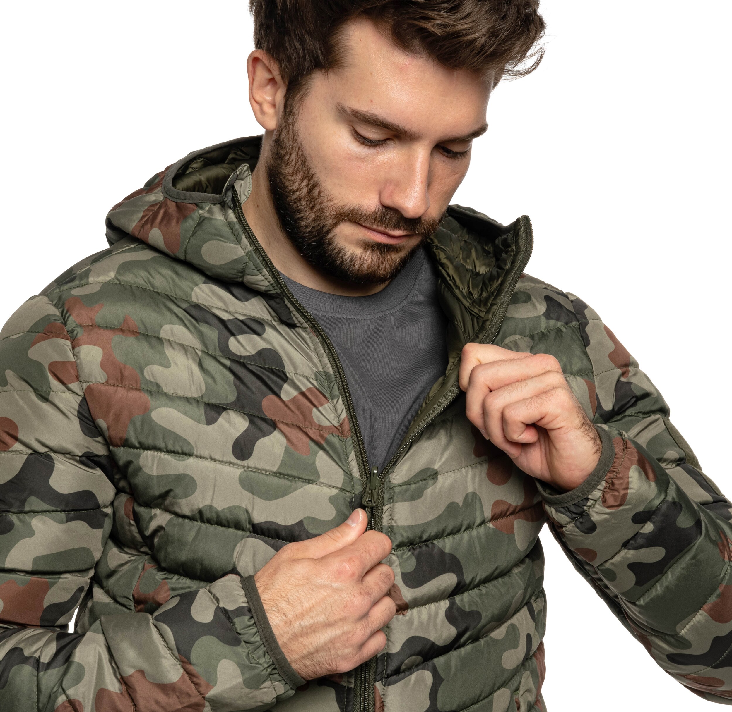Texar Reverse Reversible Down Jacket - Olive/wz.93 Pantera PL Woodland