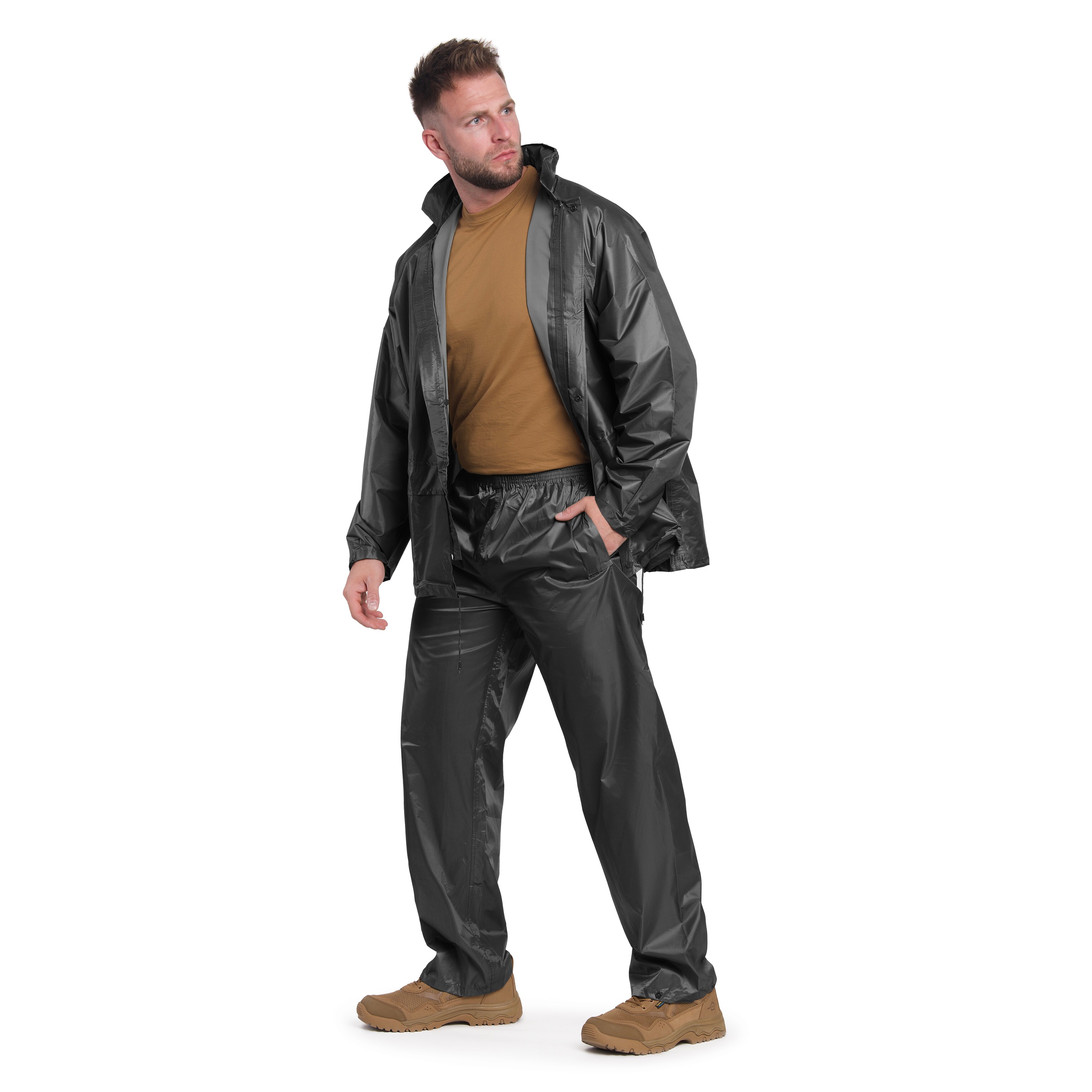 Mil-Tec Rainproof set jacket + pants - Black