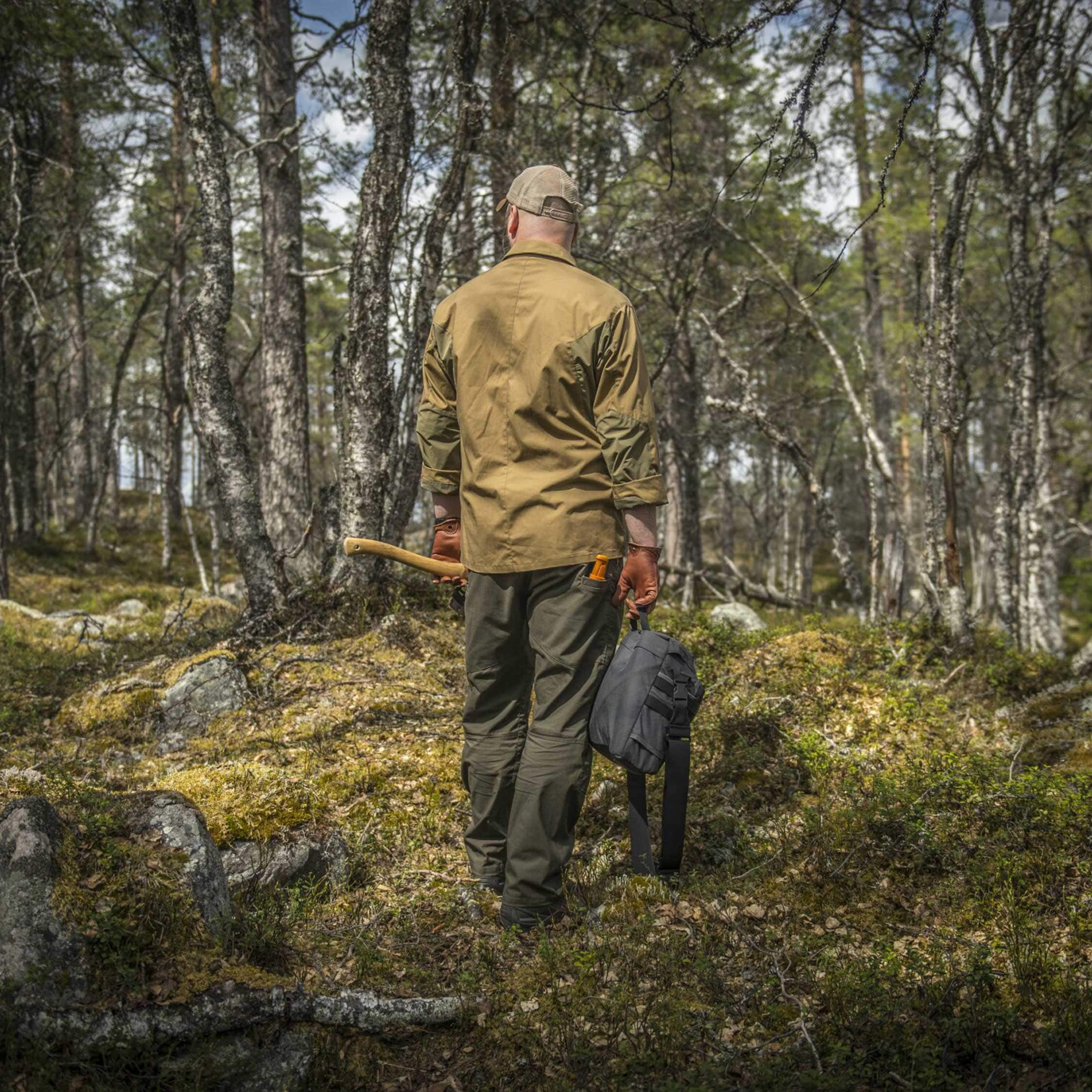 Helikon Woodsman Long Sleeve Shirt - Coyote/Taiga Green 