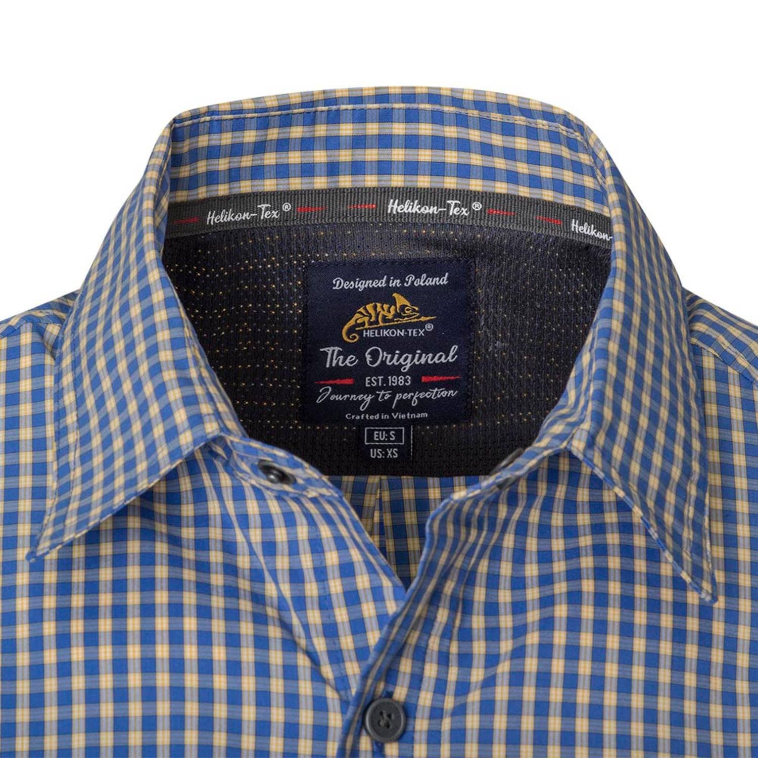 Helikon Covert Concealed Carry Short Sleeve Shirt - Royal Blue Checkered 