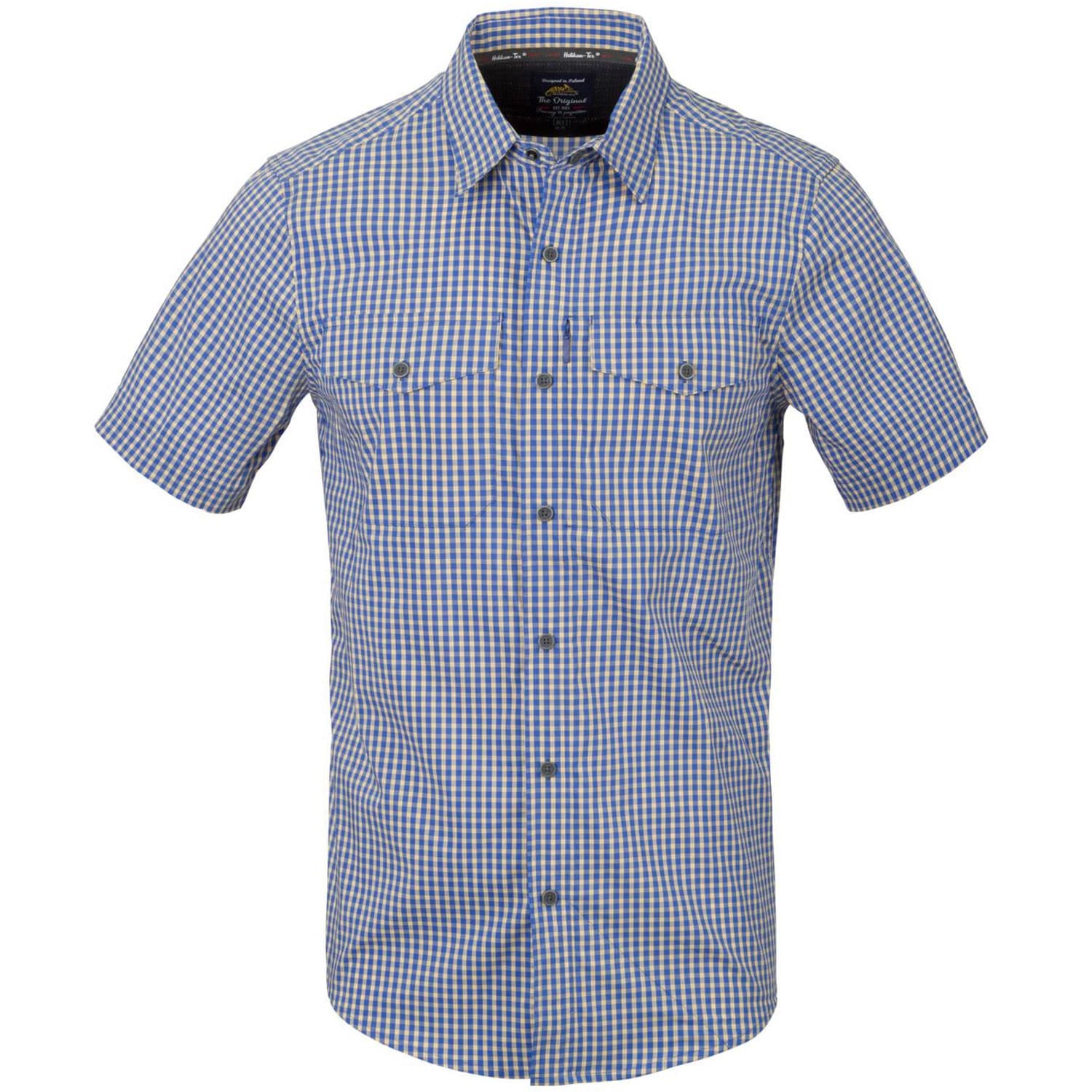 Helikon Covert Concealed Carry Short Sleeve Shirt - Royal Blue Checkered 