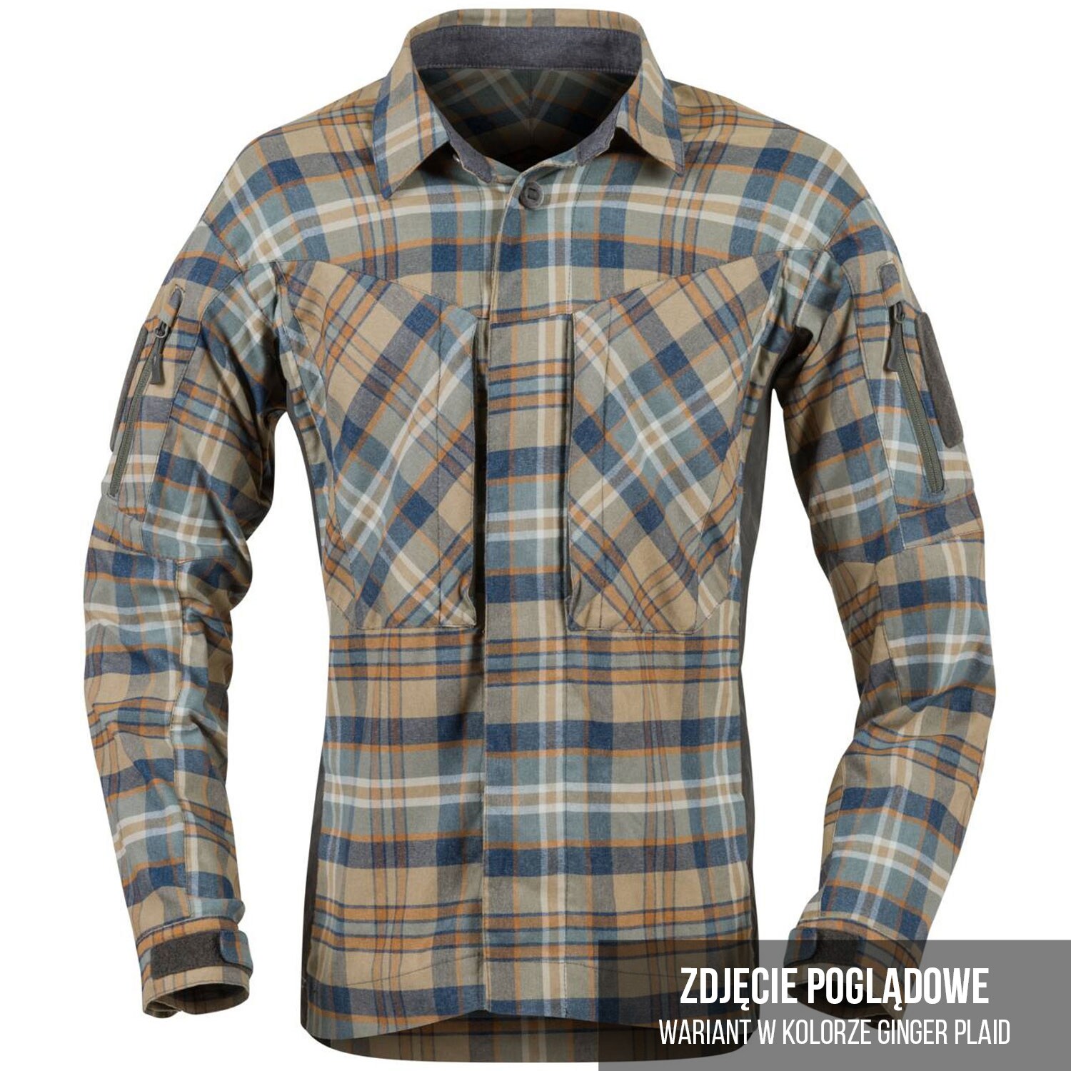 Helikon MBDU Flannel Long Sleeve Shirt - Slate Blue Checkered