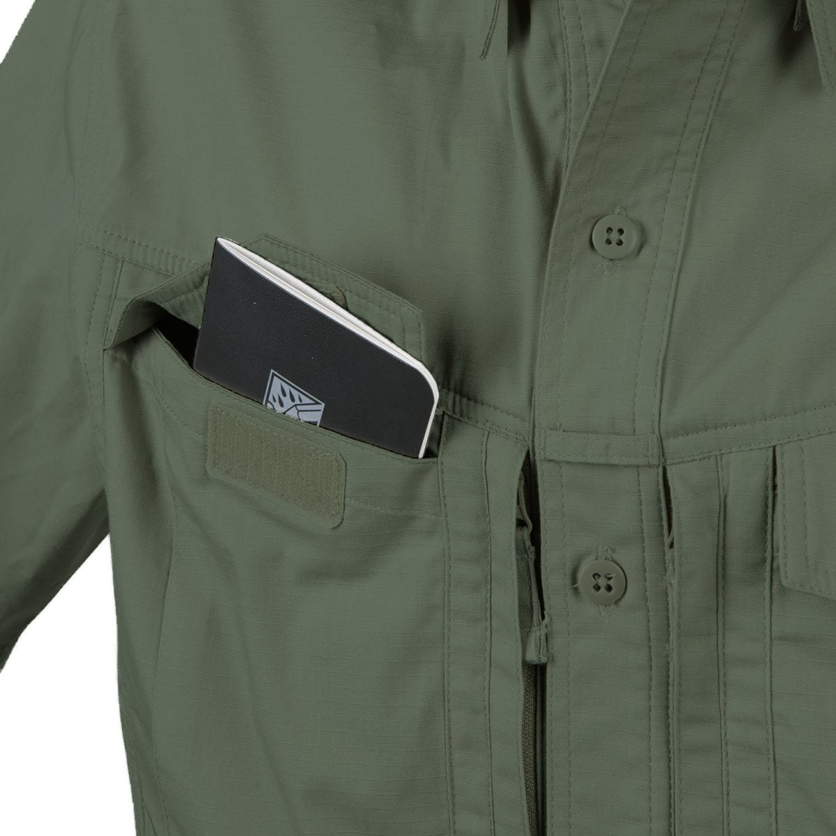 Helikon Defender Mk2 PolyCotton Ripstop Long Sleeve Shirt - Olive Green