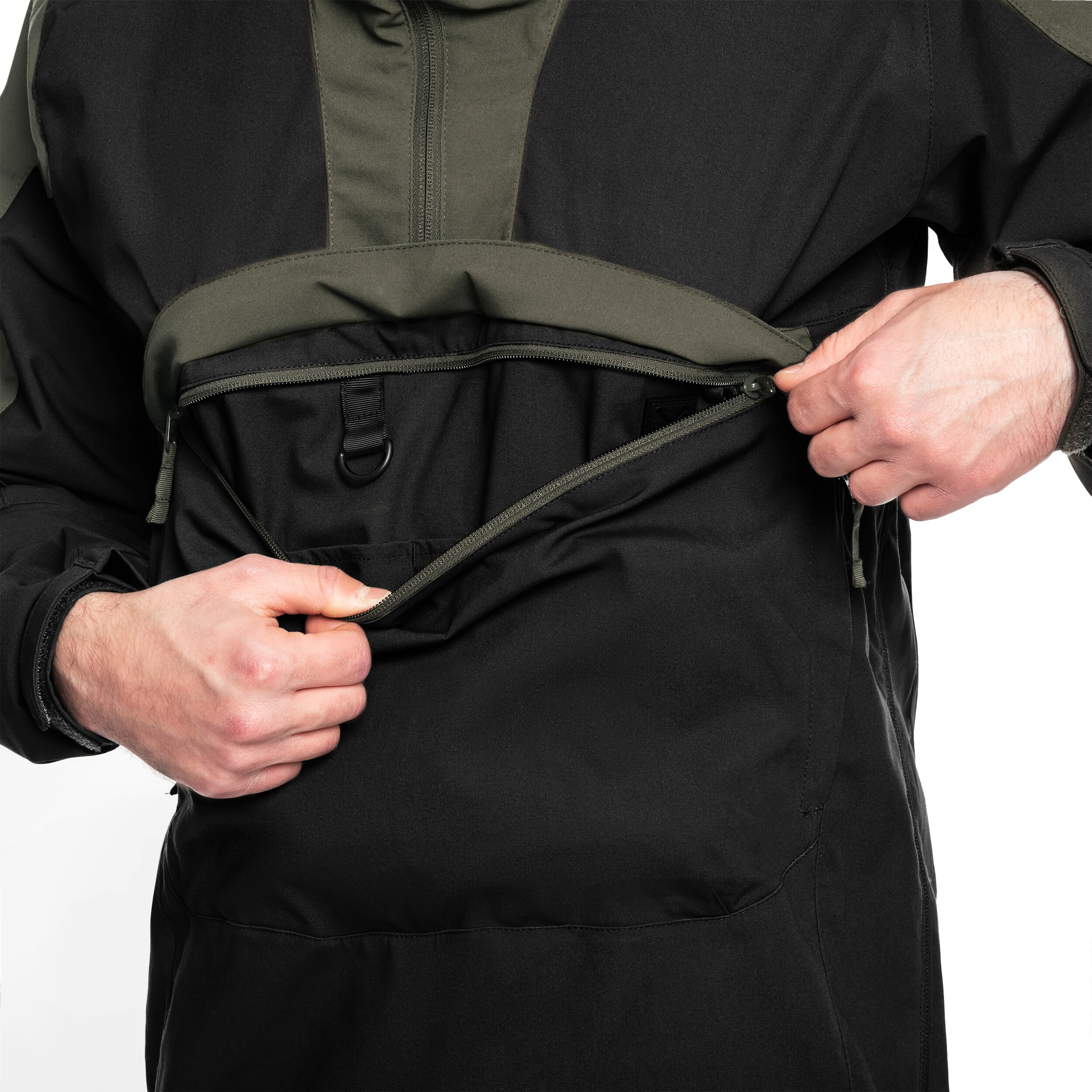 Jacket Helikon Woodsman Anorak - Black/Taiga Green 