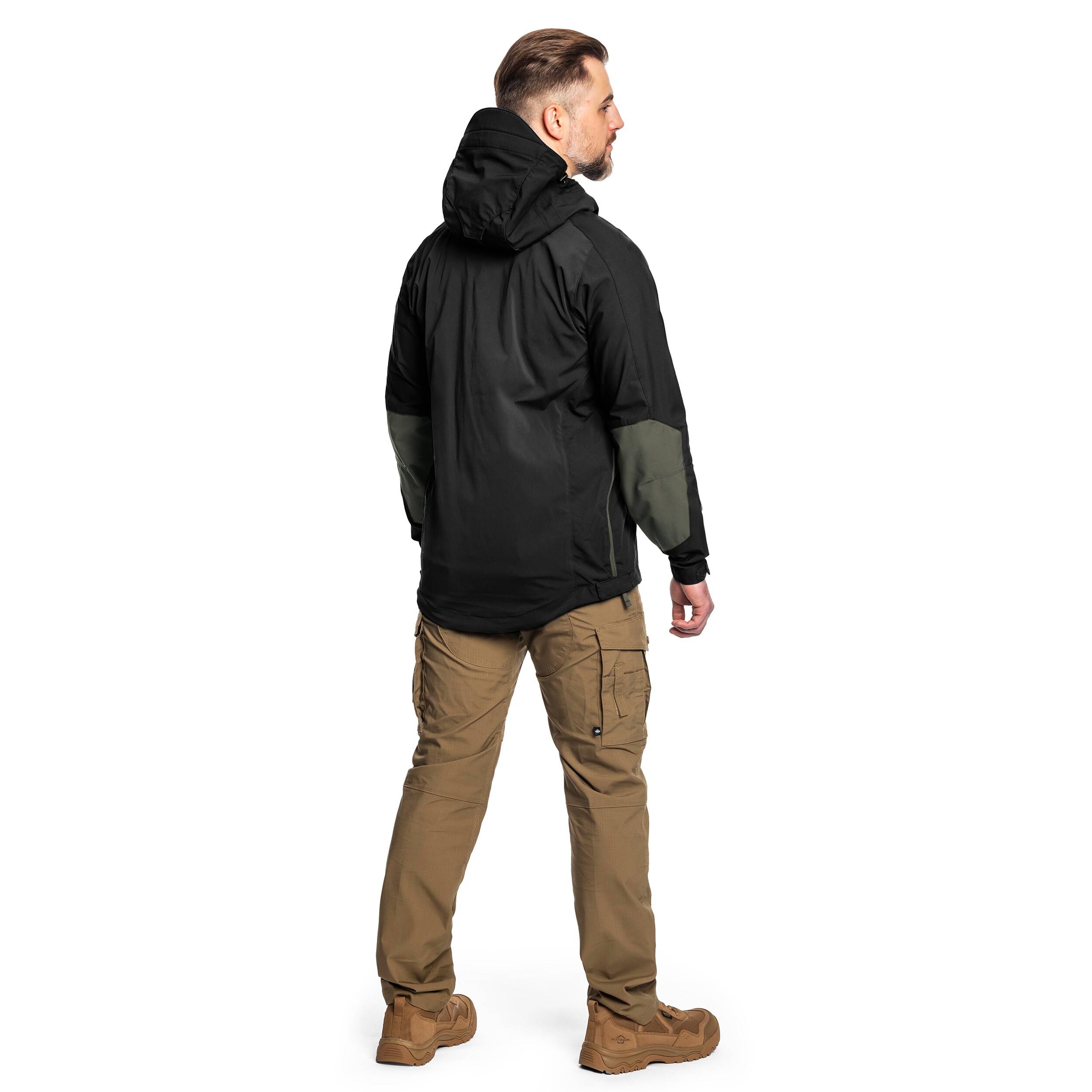 Jacket Helikon Woodsman Anorak - Black/Taiga Green 