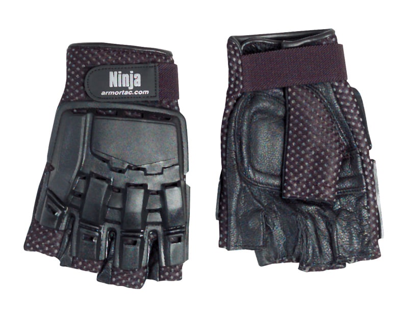 Strike Systems Half Finger Armour Leather Gloves