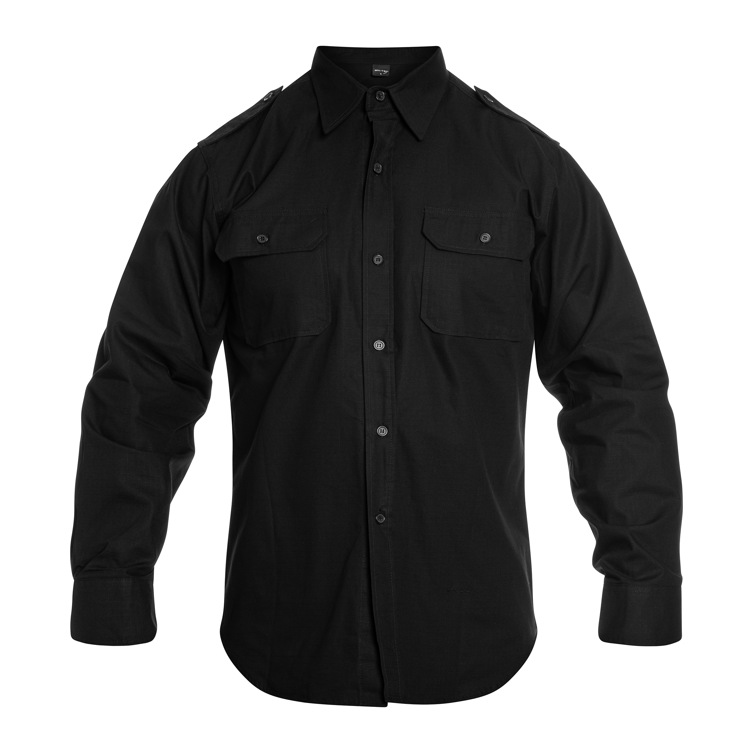 Mil-Tec Ripstop Tactical Shirt Long Sleeve - Black