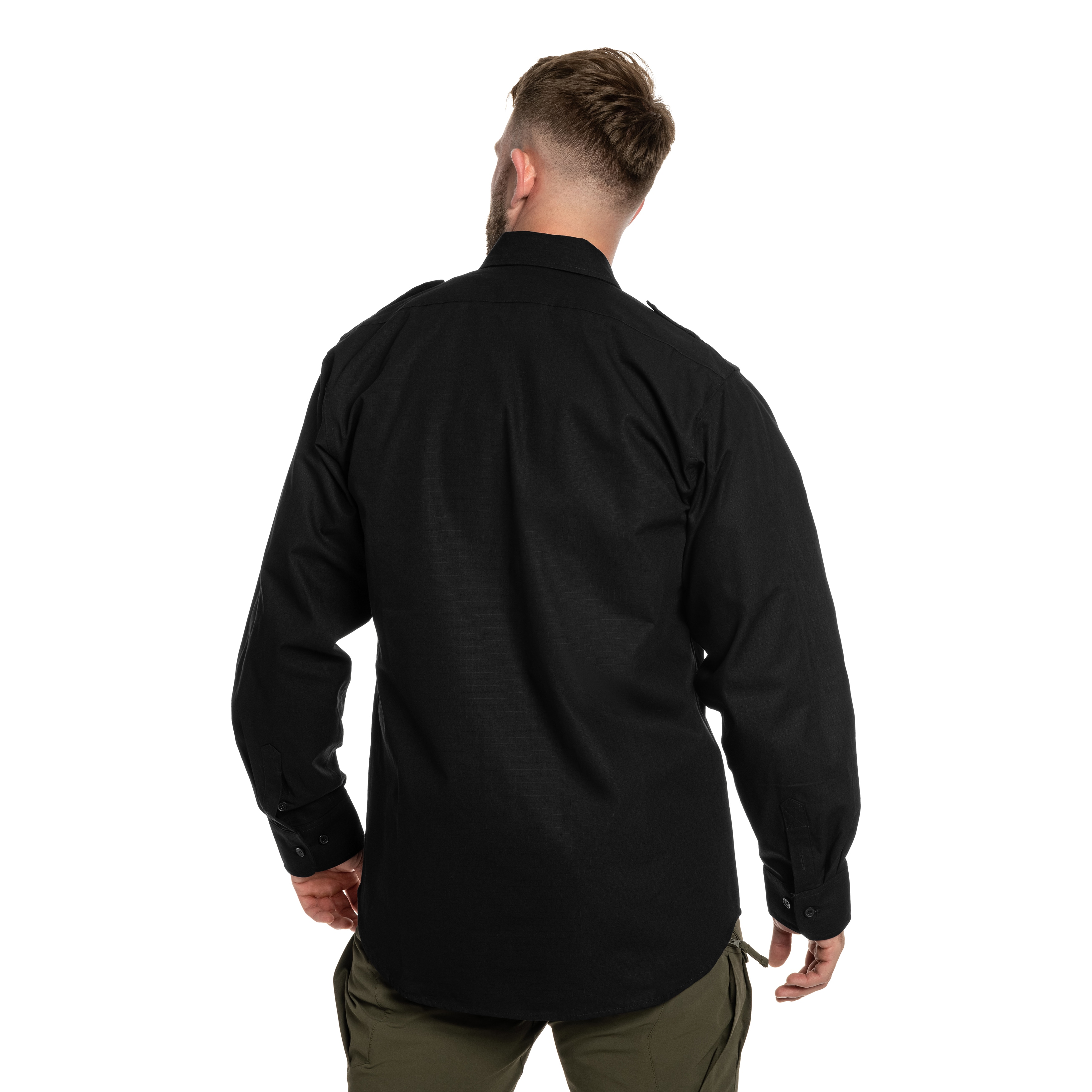 Mil-Tec Ripstop Tactical Shirt Long Sleeve - Black